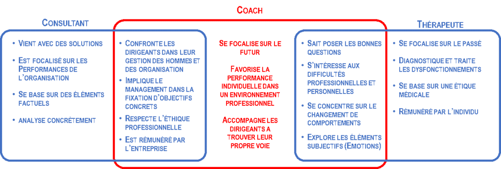 Schéma coaching professionnel et thérapie